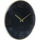 Relógio De Parede 30,5cm Por 4,5cm Quartz De Plástico Chronos Preto Com Dourado